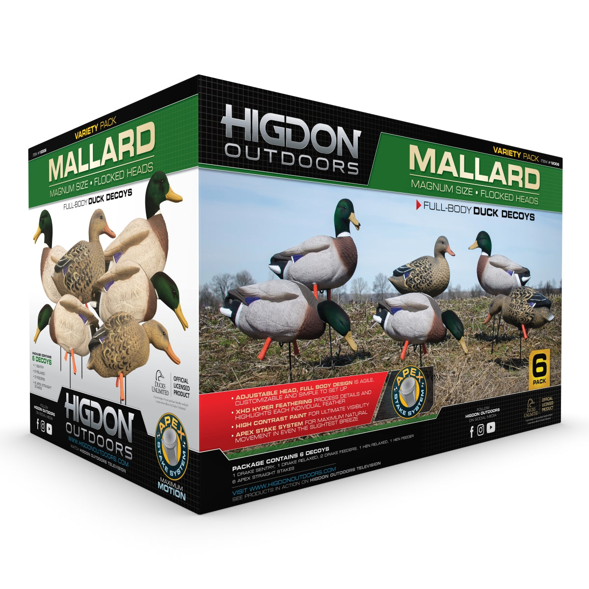 Magnum Full-Body Mallard Variety Pk, Flocked Heads (6pk)