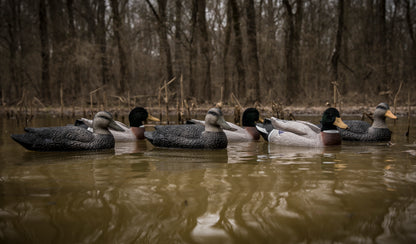 Battleship Powers' Pack Foam Filled 3 Mallard Drakes Flocked Heads, 3 Black Ducks (6pk)