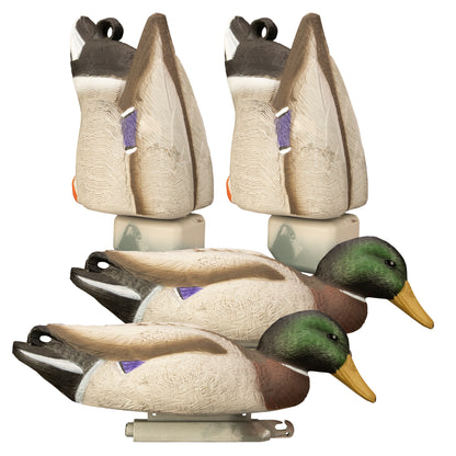 Magnum Mallard Feeder Pack Foam Filled All Drakes 2 butts,2 skimmers (4pk)