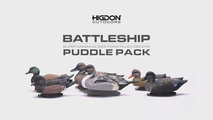 Battleship Puddle Pack Foam Filled, 2 Pintails, 2 Gadwalls, 2 Widgeons (6pk)